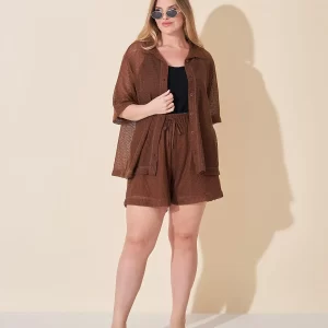 Short Crochet Marrom