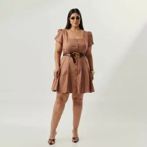 Vestido Curto Marrom